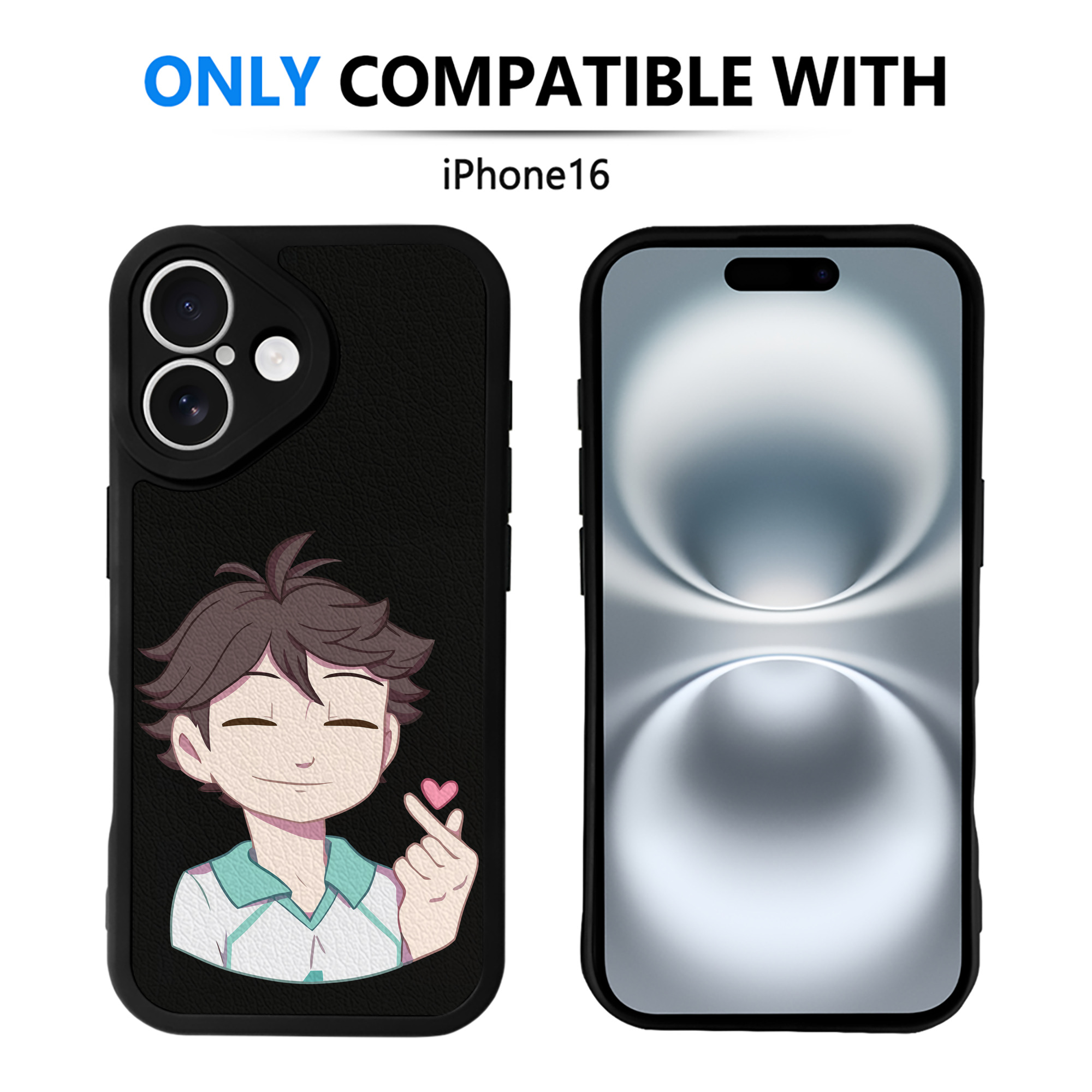 （画像用） ハイキュー!! Haikyu!! 【iPhone 16シリーズ対応】シリコンスマホケース（レザー調） 材質：シリコン